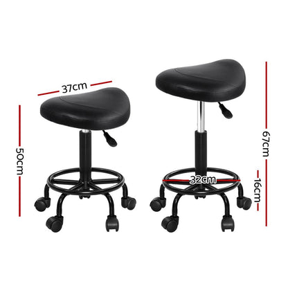 Artiss Furniture > Living Room > Ottomans & Footstools Artiss Salon Stool Saddle Swivel Chair