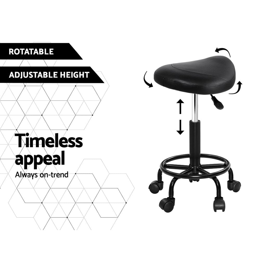 Artiss Furniture > Living Room > Ottomans & Footstools Artiss Salon Stool Saddle Swivel Chair