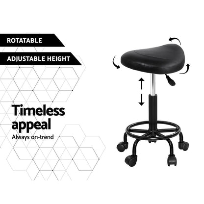 Artiss Furniture > Living Room > Ottomans & Footstools Artiss Salon Stool Saddle Swivel Chair