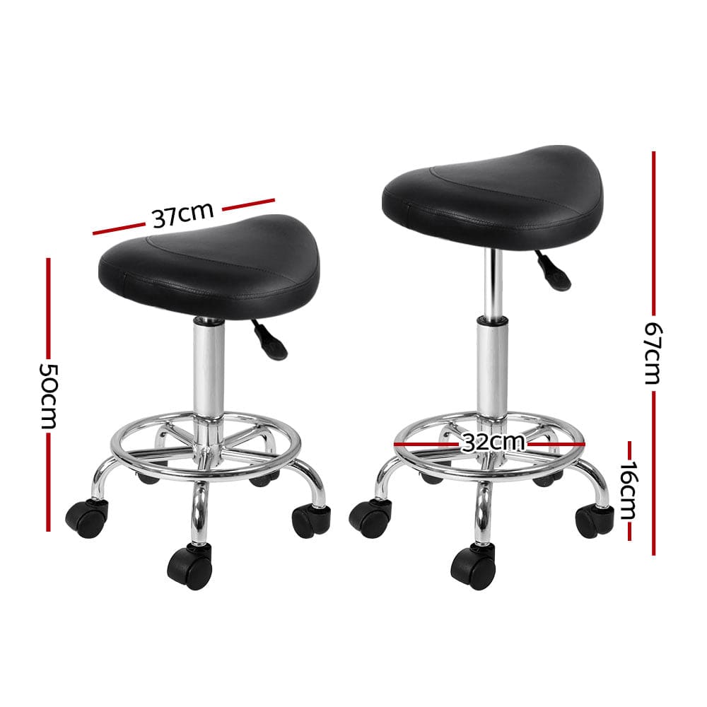 Artiss Furniture > Living Room > Ottomans & Footstools Artiss Salon Stool Saddle Swivel Chair Black