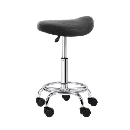 Artiss Furniture > Living Room > Ottomans & Footstools Artiss Salon Stool Saddle Swivel Chair Black