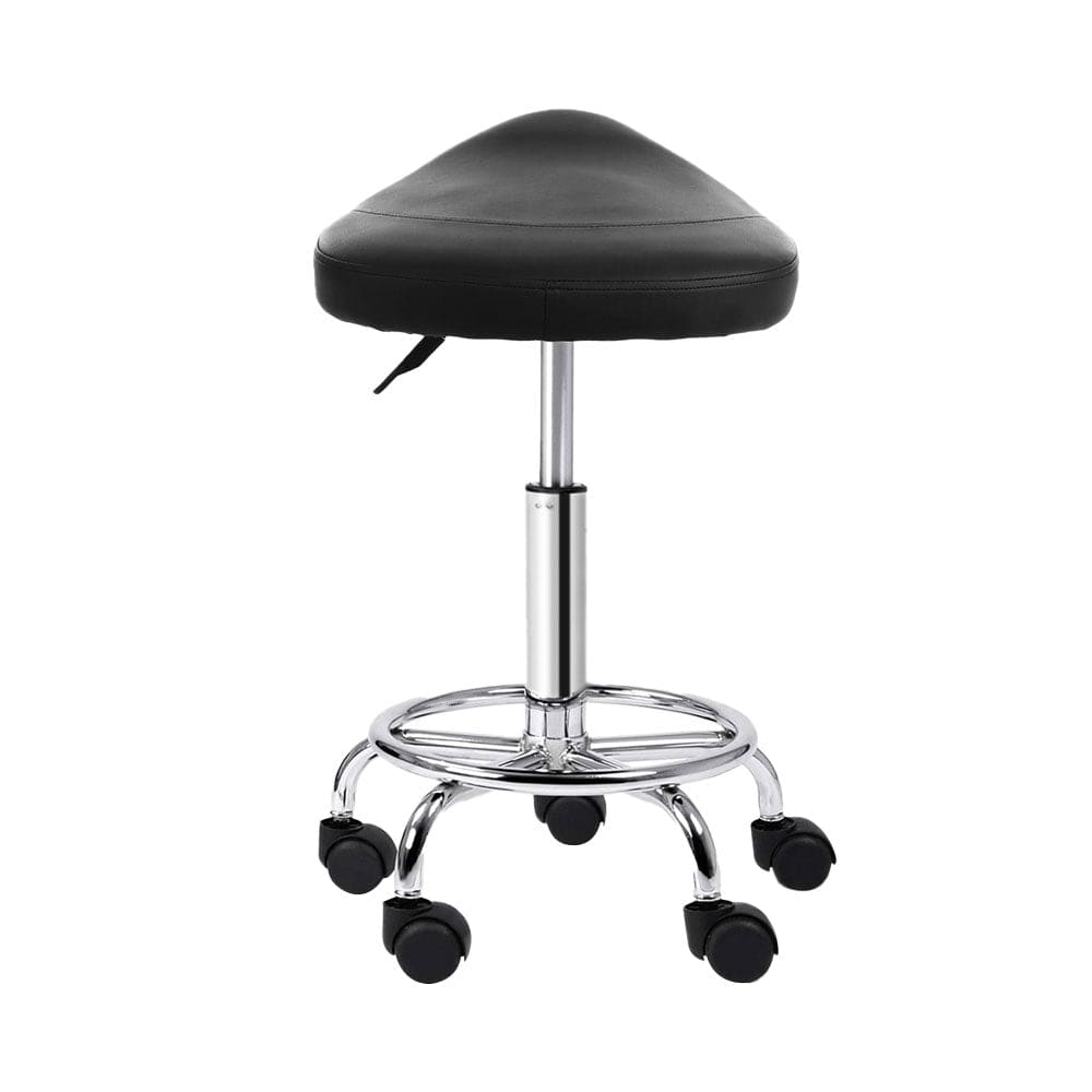 Artiss Furniture > Living Room > Ottomans & Footstools Artiss Salon Stool Saddle Swivel Chair Black