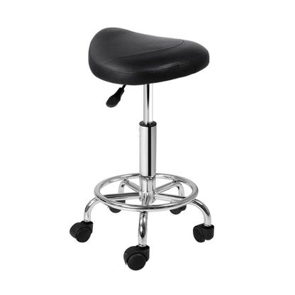 Artiss Furniture > Living Room > Ottomans & Footstools Artiss Salon Stool Saddle Swivel Chair Black