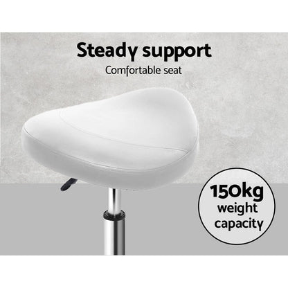 Artiss Furniture > Living Room > Ottomans & Footstools Artiss Salon Stool Saddle Swivel Chair White