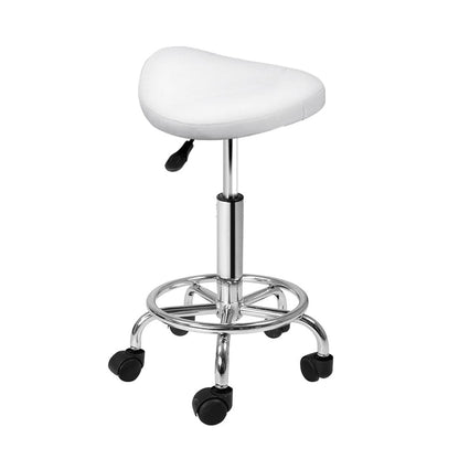 Artiss Furniture > Living Room > Ottomans & Footstools Artiss Salon Stool Saddle Swivel Chair White