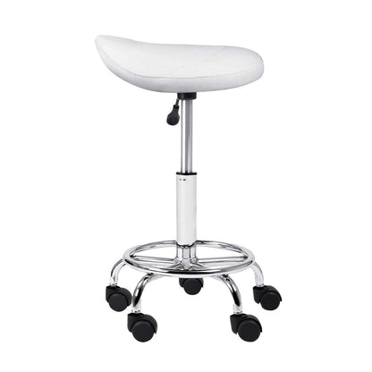 Artiss Furniture > Living Room > Ottomans & Footstools Artiss Salon Stool Saddle Swivel Chair White