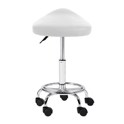 Artiss Furniture > Living Room > Ottomans & Footstools Artiss Salon Stool Saddle Swivel Chair White