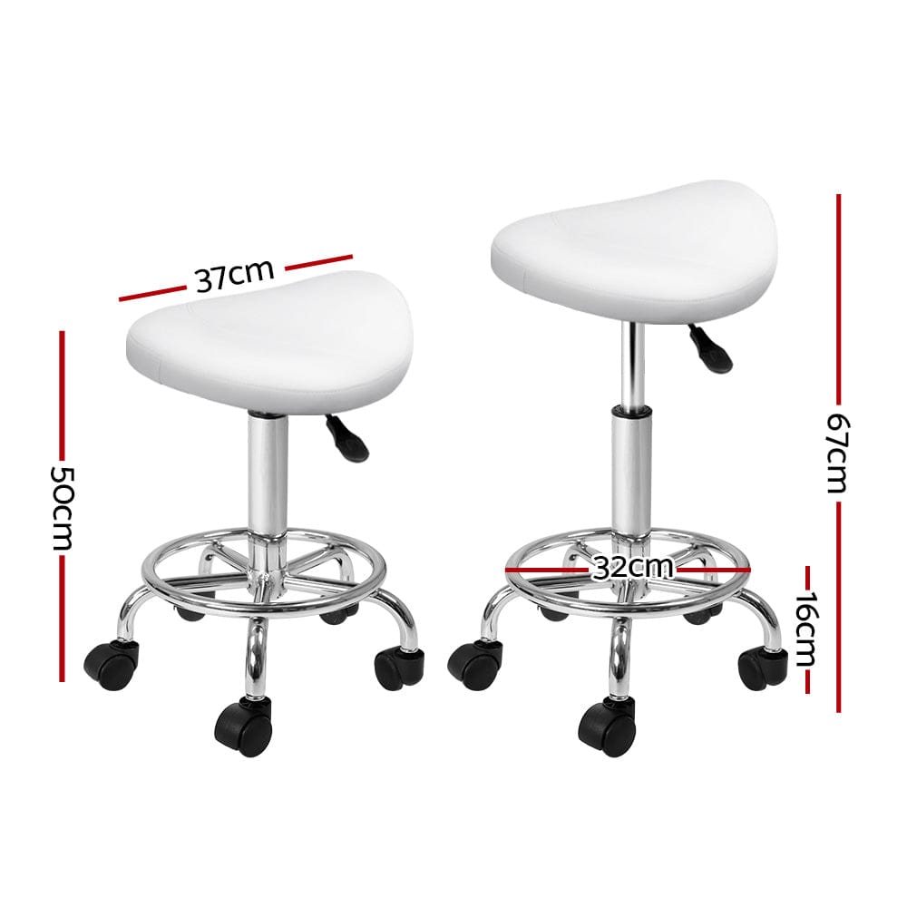 Artiss Furniture > Living Room > Ottomans & Footstools Artiss Salon Stool Saddle Swivel Chair White