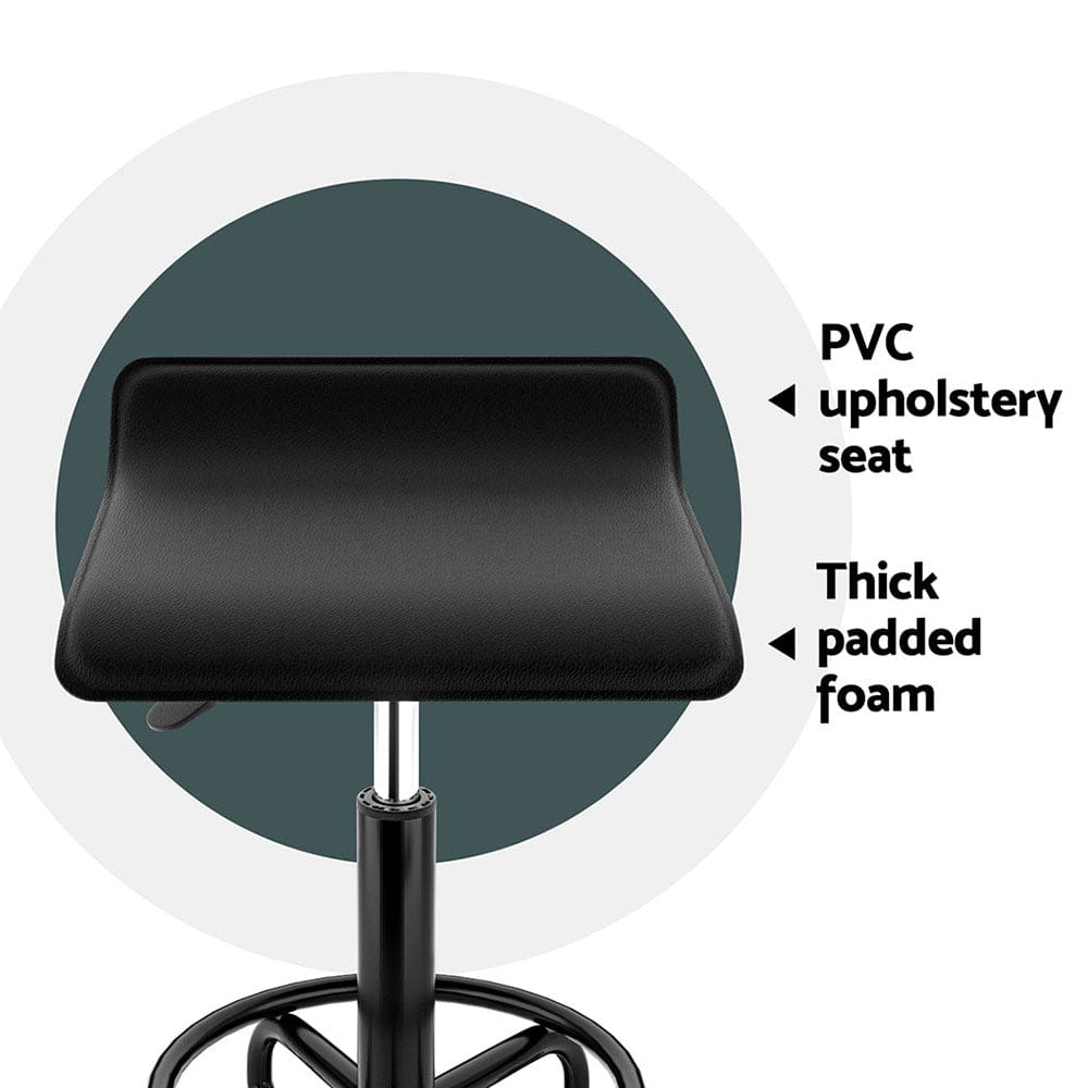 Artiss Furniture > Living Room > Ottomans & Footstools Artiss Salon Stool Square Swivel Chair Black