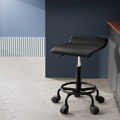 Artiss Furniture > Living Room > Ottomans & Footstools Artiss Salon Stool Square Swivel Chair Black