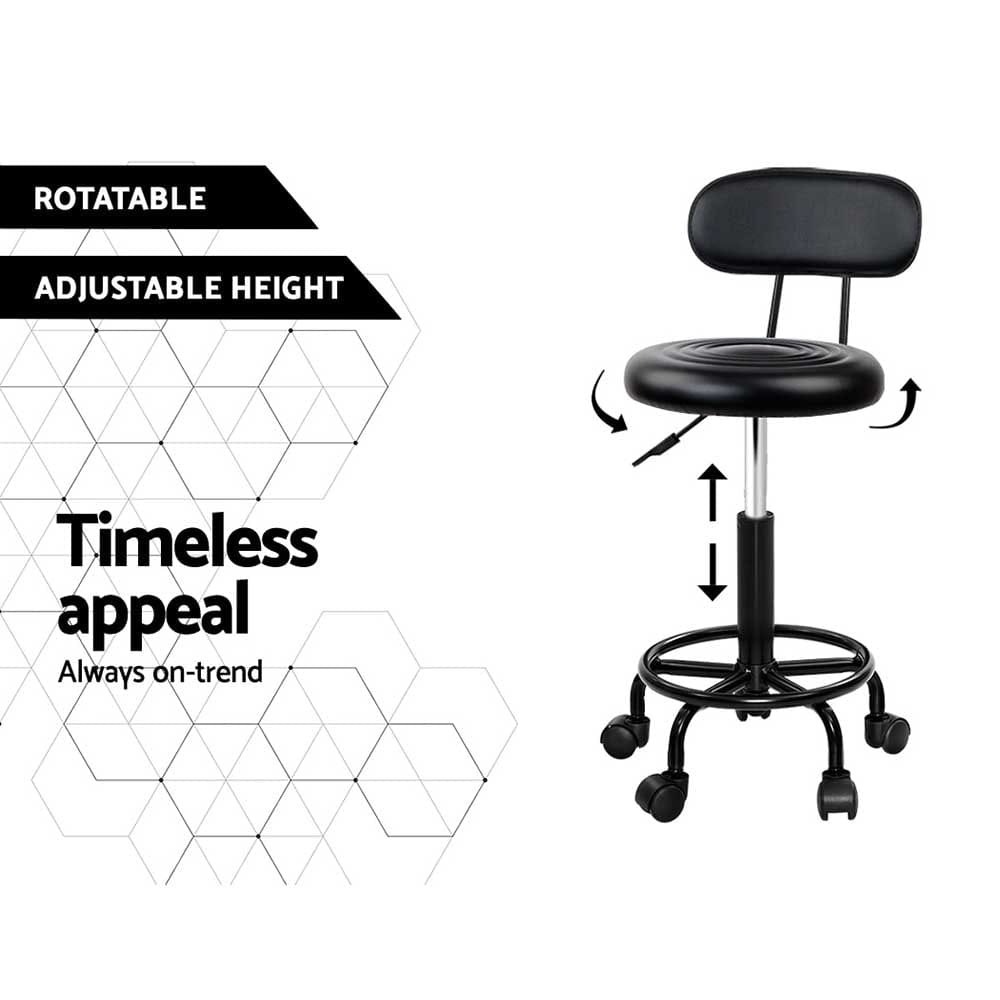 Artiss Furniture > Living Room > Ottomans & Footstools Artiss Salon Stool Swivel Chair Backrest