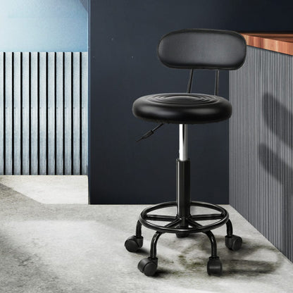 Artiss Furniture > Living Room > Ottomans & Footstools Artiss Salon Stool Swivel Chair Backrest