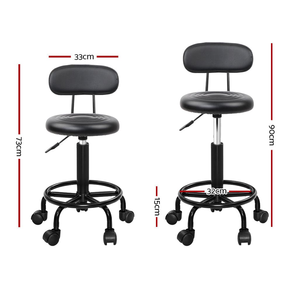 Artiss Furniture > Living Room > Ottomans & Footstools Artiss Salon Stool Swivel Chair Backrest