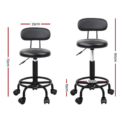 Artiss Furniture > Living Room > Ottomans & Footstools Artiss Salon Stool Swivel Chair Backrest