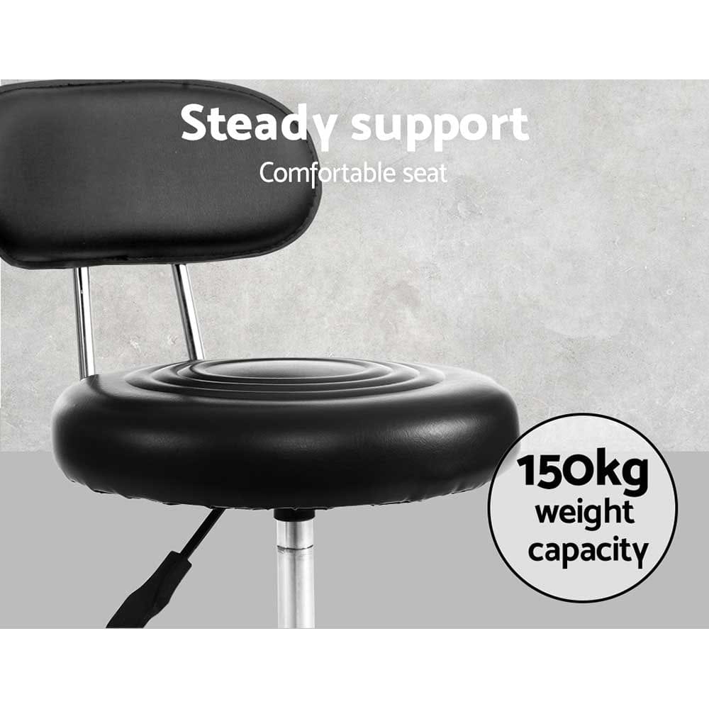 Artiss Furniture > Living Room > Ottomans & Footstools Artiss Salon Stool Swivel Chair Backrest Black