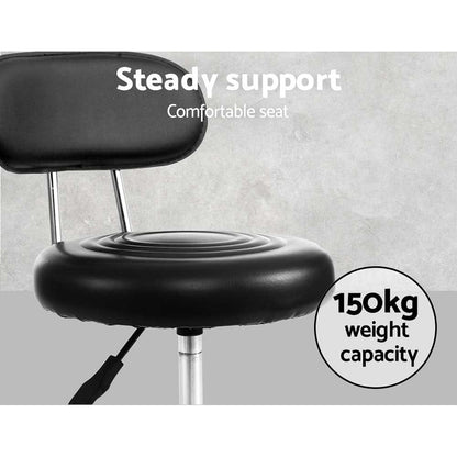 Artiss Furniture > Living Room > Ottomans & Footstools Artiss Salon Stool Swivel Chair Backrest Black