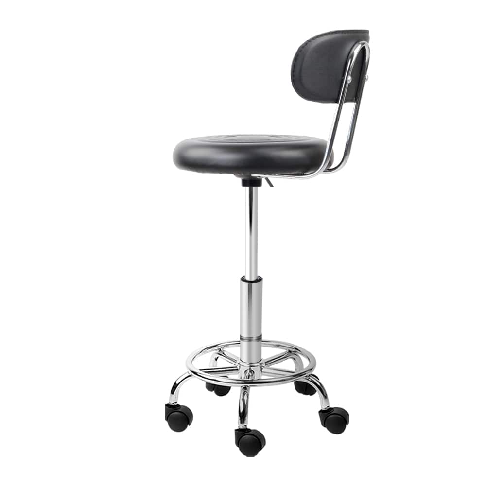 Artiss Furniture > Living Room > Ottomans & Footstools Artiss Salon Stool Swivel Chair Backrest Black