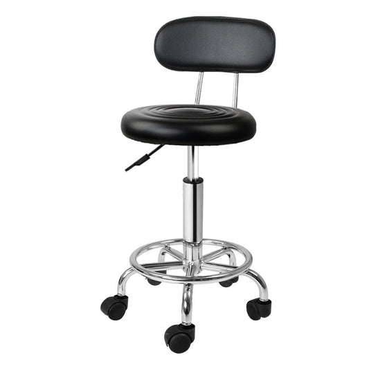 Artiss Furniture > Living Room > Ottomans & Footstools Artiss Salon Stool Swivel Chair Backrest Black