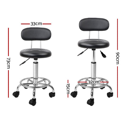 Artiss Furniture > Living Room > Ottomans & Footstools Artiss Salon Stool Swivel Chair Backrest Black