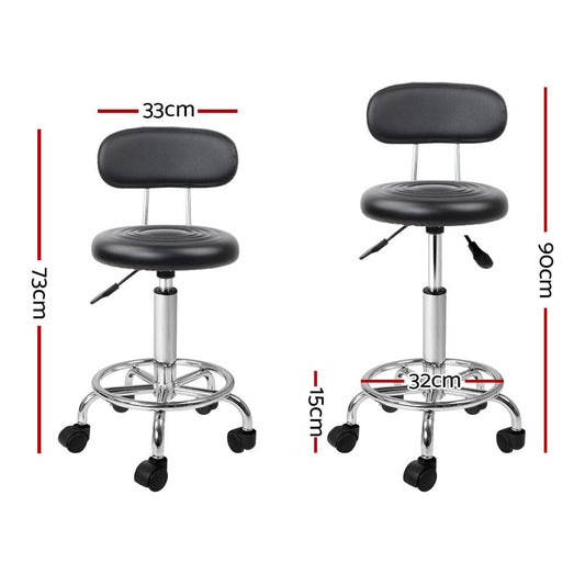 Artiss Furniture > Living Room > Ottomans & Footstools Artiss Salon Stool Swivel Chair Backrest Black