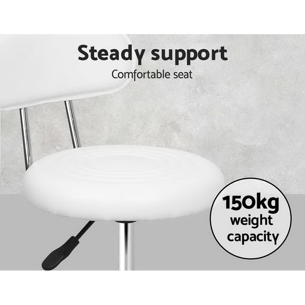 Artiss Furniture > Living Room > Ottomans & Footstools Artiss Salon Stool Swivel Chair Backrest White