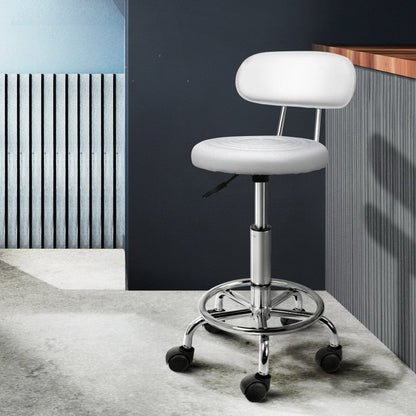 Artiss Furniture > Living Room > Ottomans & Footstools Artiss Salon Stool Swivel Chair Backrest White