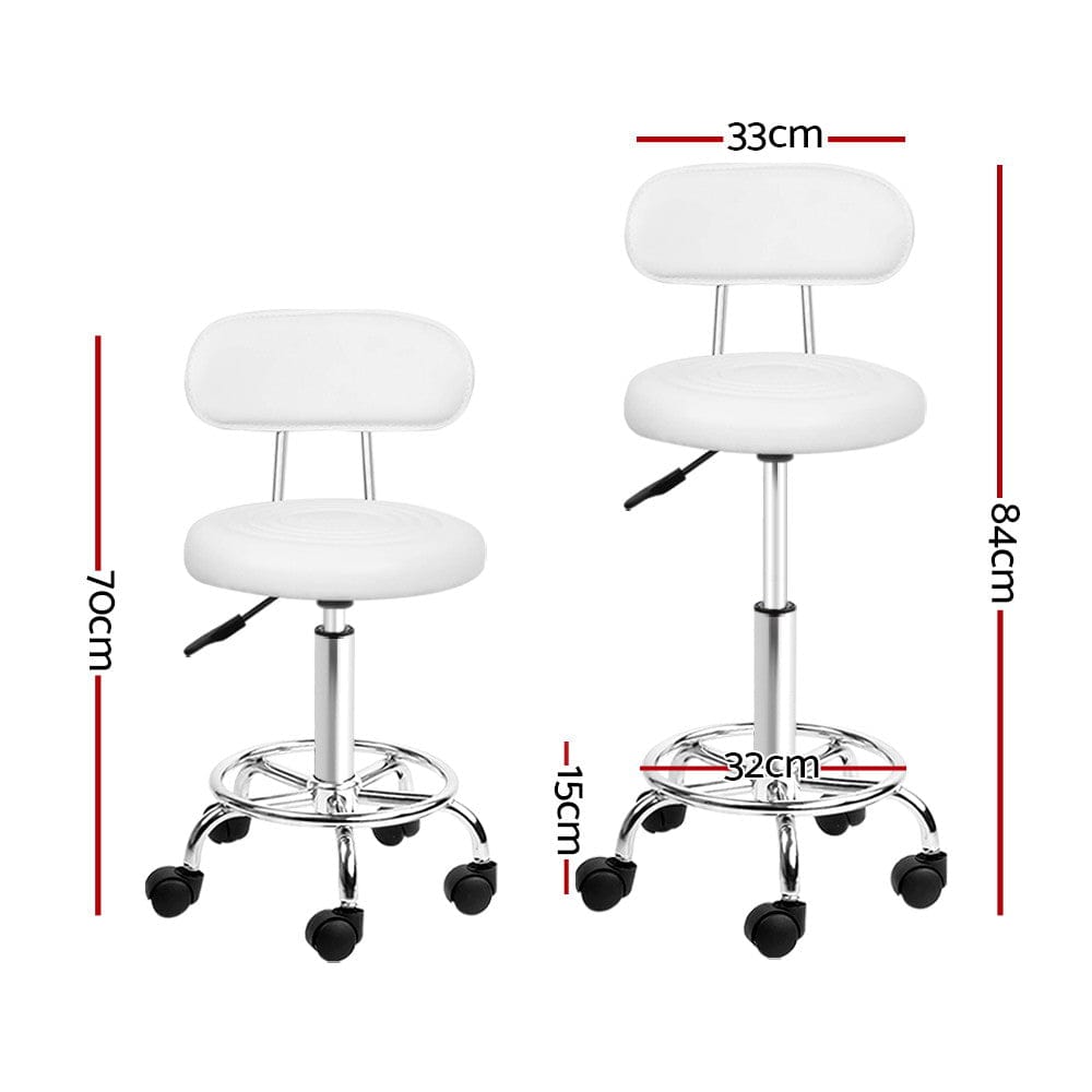 Artiss Furniture > Living Room > Ottomans & Footstools Artiss Salon Stool Swivel Chair Backrest White