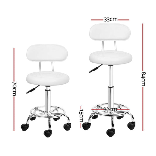 Artiss Furniture > Living Room > Ottomans & Footstools Artiss Salon Stool Swivel Chair Backrest White