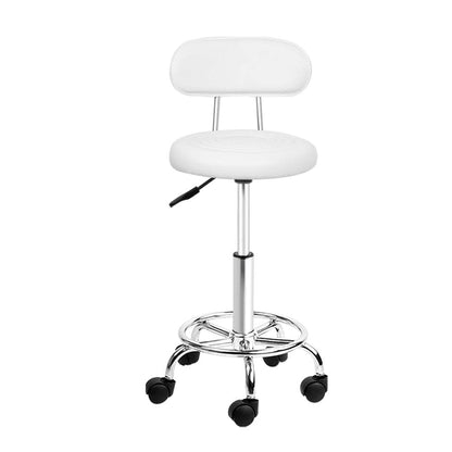 Artiss Furniture > Living Room > Ottomans & Footstools Artiss Salon Stool Swivel Chair Backrest White