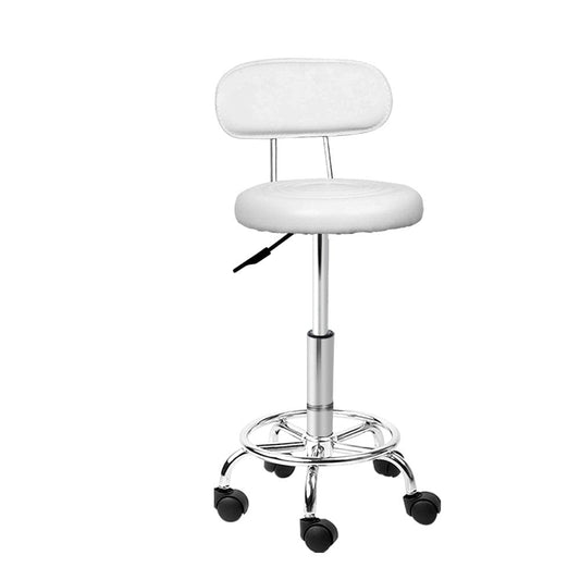 Artiss Furniture > Living Room > Ottomans & Footstools Artiss Salon Stool Swivel Chair Backrest White
