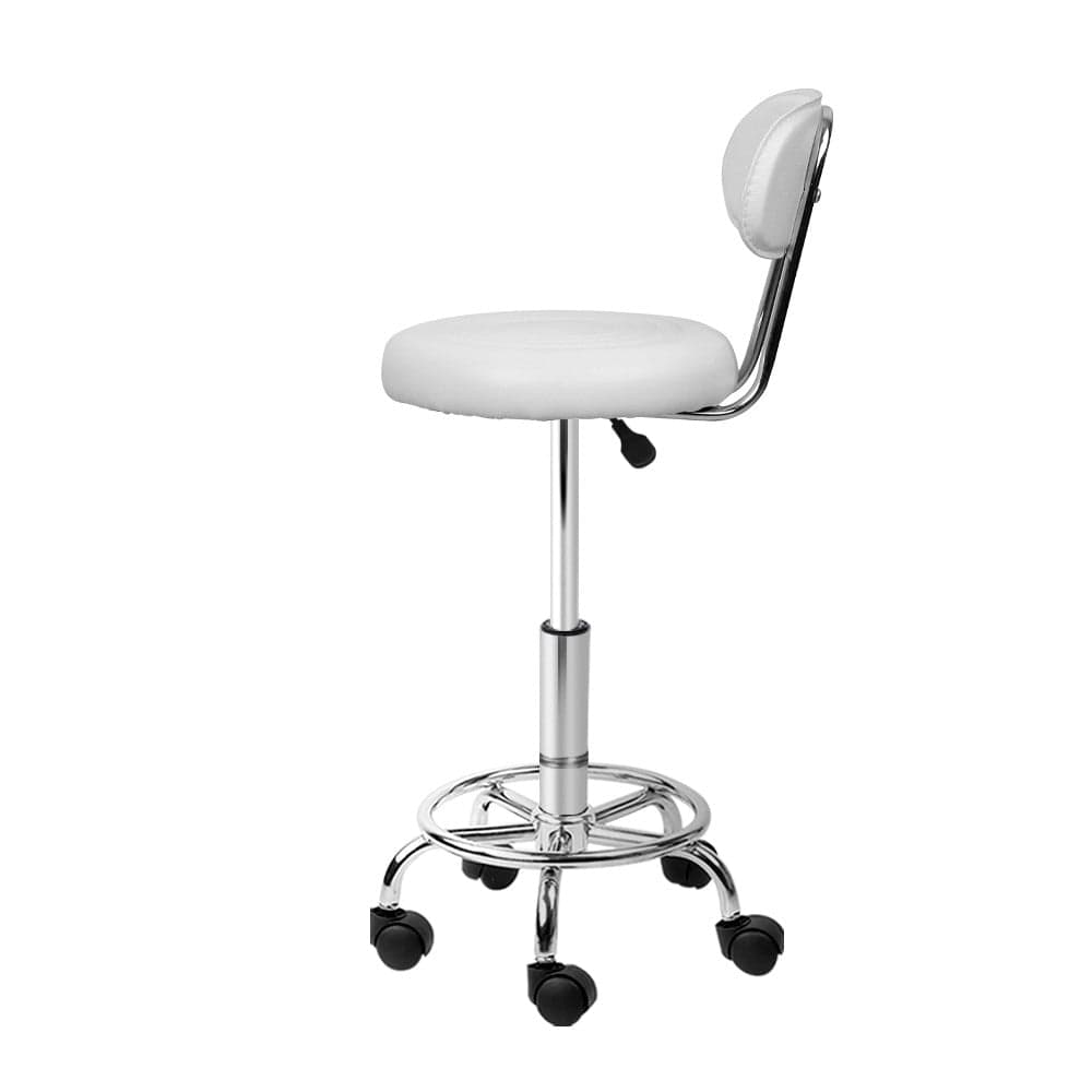 Artiss Furniture > Living Room > Ottomans & Footstools Artiss Salon Stool Swivel Chair Backrest White