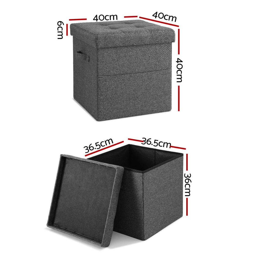Artiss Furniture > Living Room > Ottomans & Footstools Artiss Storage Ottoman Rest Foot Stool Foldable