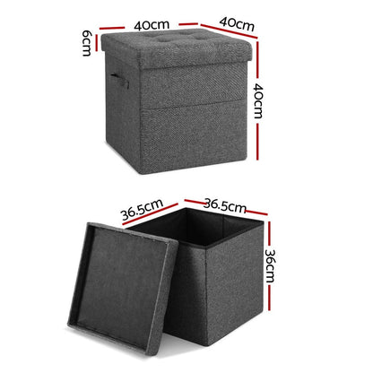 Artiss Furniture > Living Room > Ottomans & Footstools Artiss Storage Ottoman Rest Foot Stool Foldable