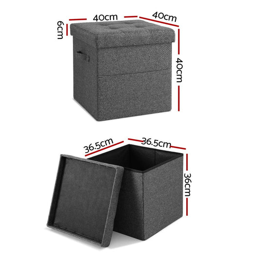 Artiss Furniture > Living Room > Ottomans & Footstools Artiss Storage Ottoman Rest Foot Stool Foldable