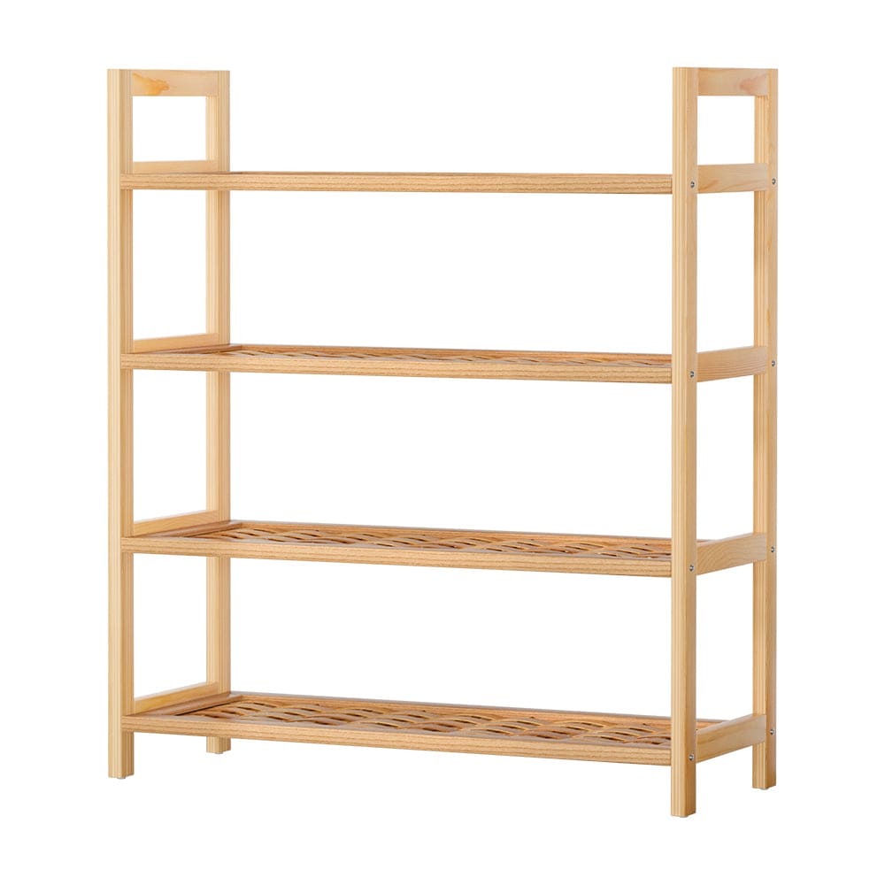 Artiss Furniture > Living Room > Shoe Storage Artiss 4-tier Shoe Rack 12 Pairs Shoe Storage Weaved Shelves
