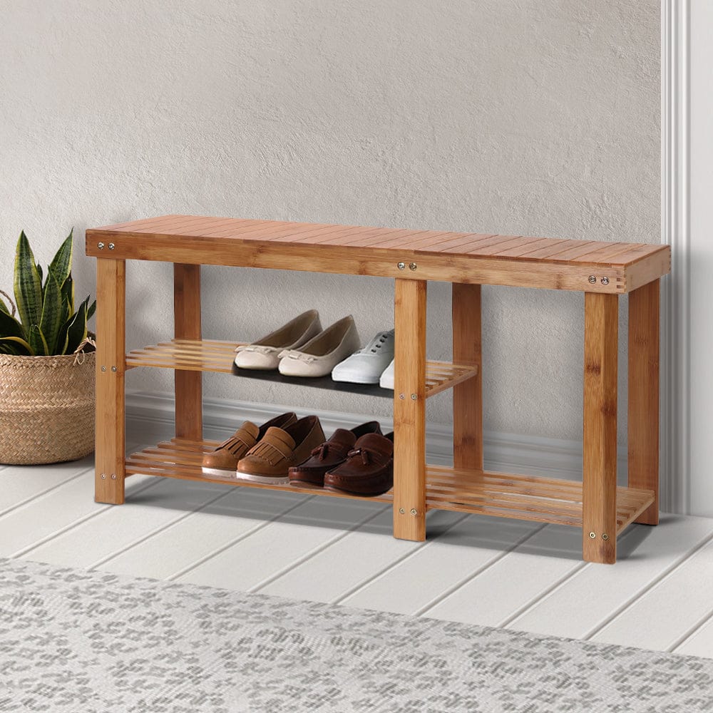 Artiss Furniture > Living Room > Shoe Storage Artiss Bamboo Shoe Rack Bench