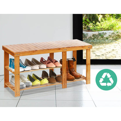 Artiss Furniture > Living Room > Shoe Storage Artiss Bamboo Shoe Rack Bench