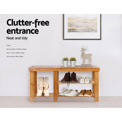 Artiss Furniture > Living Room > Shoe Storage Artiss Bamboo Shoe Rack Bench