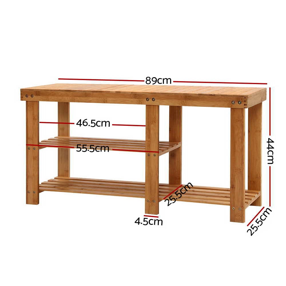 Artiss Furniture > Living Room > Shoe Storage Artiss Bamboo Shoe Rack Bench