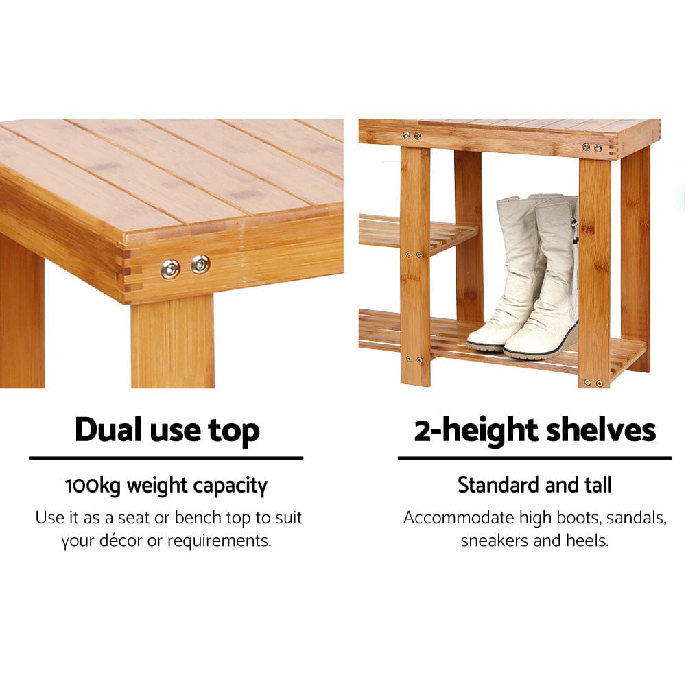 Artiss Furniture > Living Room > Shoe Storage Artiss Bamboo Shoe Rack Bench