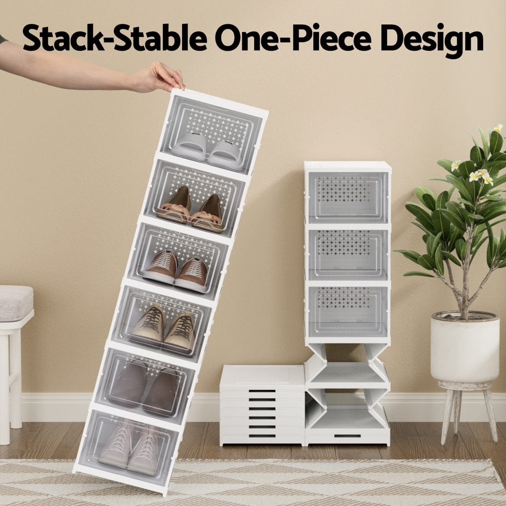 Artiss Furniture > Living Room > Shoe Storage Artiss Foldable Shoe Rack Organizer 6 Tier Storage Shelf Hallway