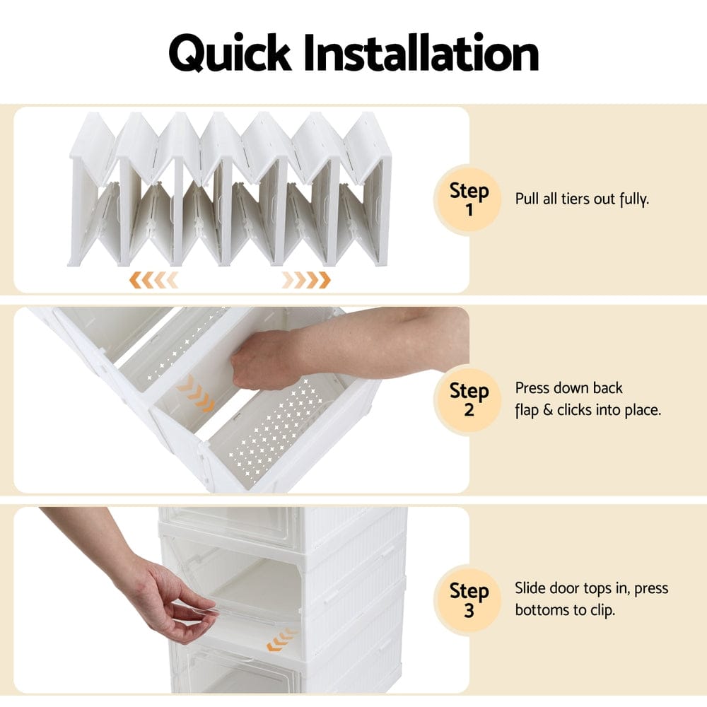 Artiss Furniture > Living Room > Shoe Storage Artiss Foldable Shoe Rack Organizer 6 Tier Storage Shelf Hallway