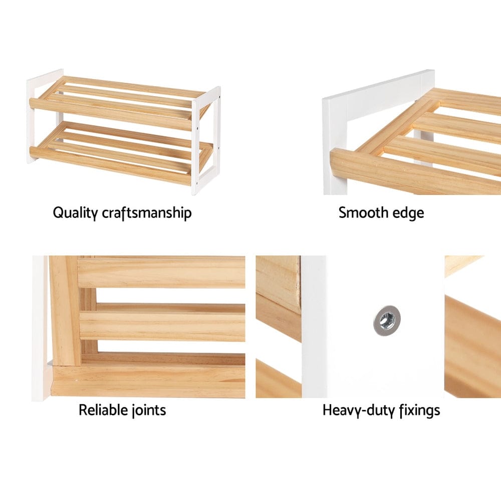 Artiss Furniture > Living Room > Shoe Storage Artiss Shoe Rack 2 Tier 6 Pairs White Kara