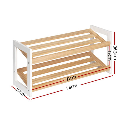 Artiss Furniture > Living Room > Shoe Storage Artiss Shoe Rack 2 Tier 6 Pairs White Kara
