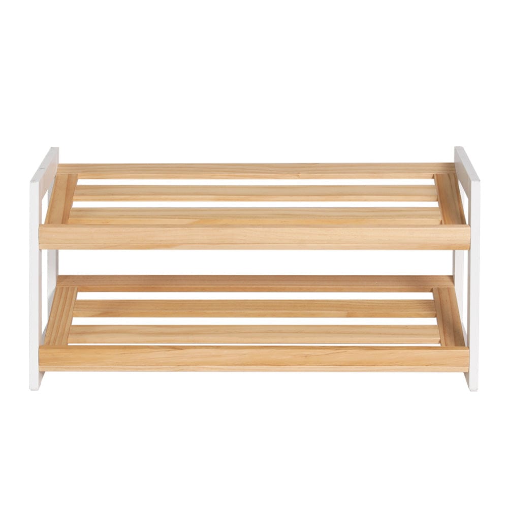 Artiss Furniture > Living Room > Shoe Storage Artiss Shoe Rack 2 Tier 6 Pairs White Kara