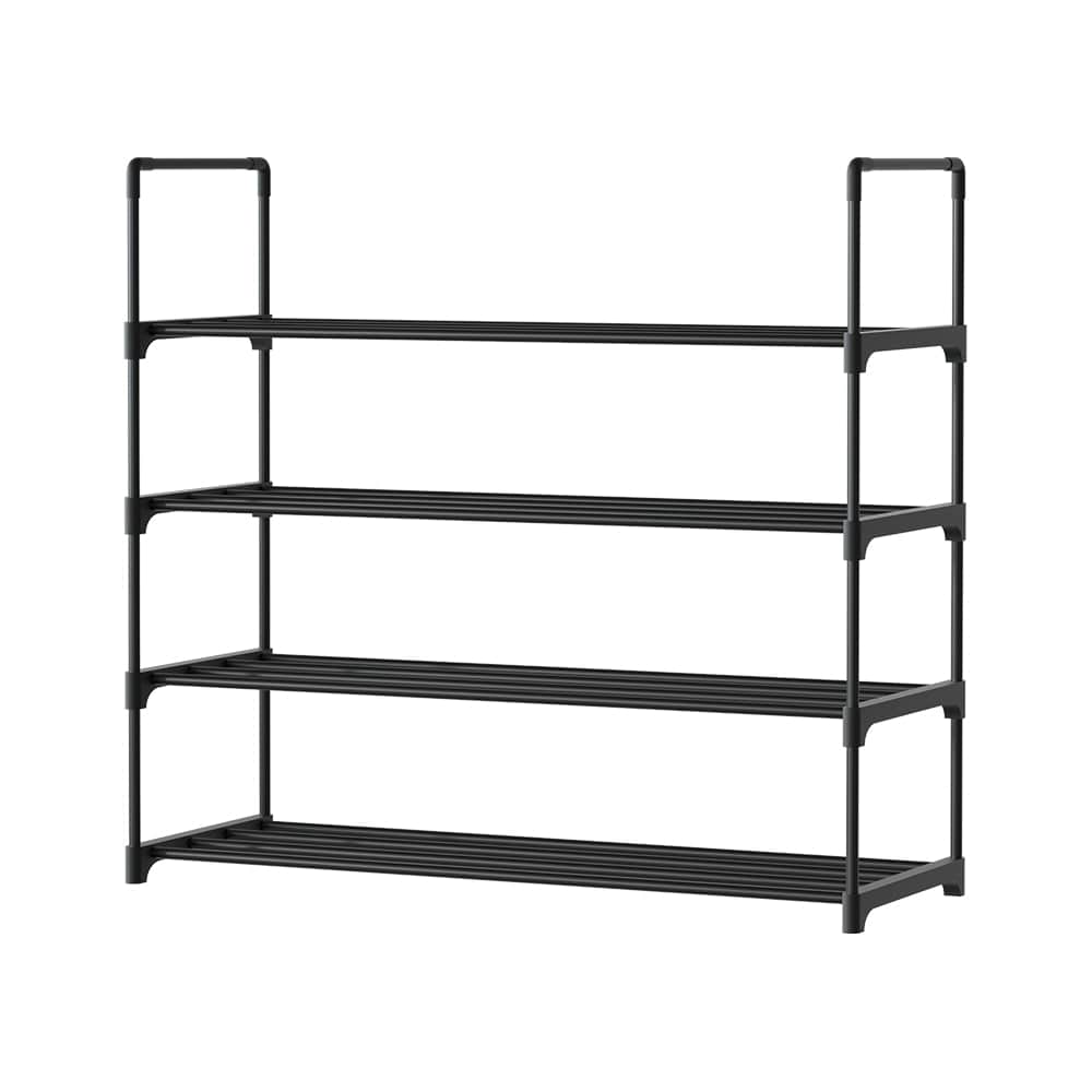 Artiss Furniture > Living Room > Shoe Storage Artiss Shoe Rack 4-tier 16 Pairs Stackable Black