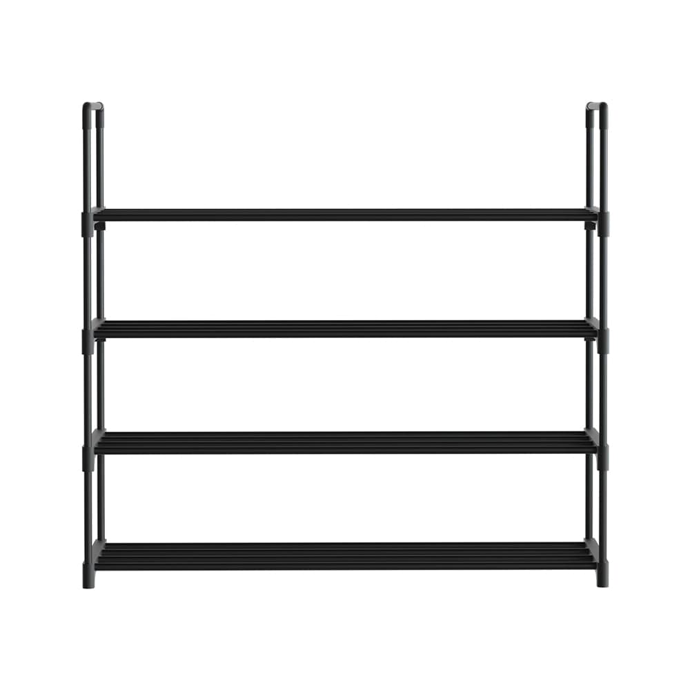 Artiss Furniture > Living Room > Shoe Storage Artiss Shoe Rack 4-tier 16 Pairs Stackable Black