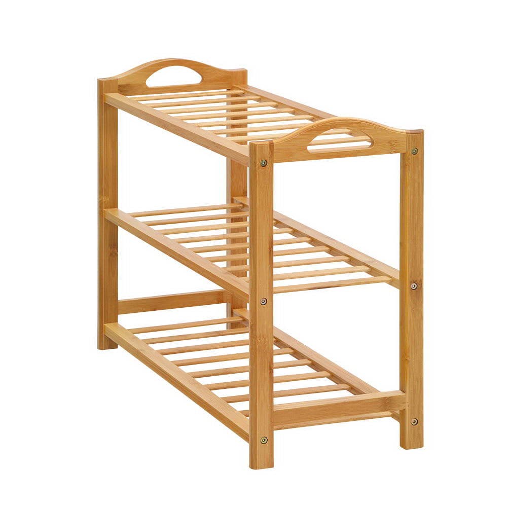 Artiss Furniture > Living Room > Shoe Storage Artiss Shoe Rack Bamboo Shoe Storage 3-tier 9 Pairs