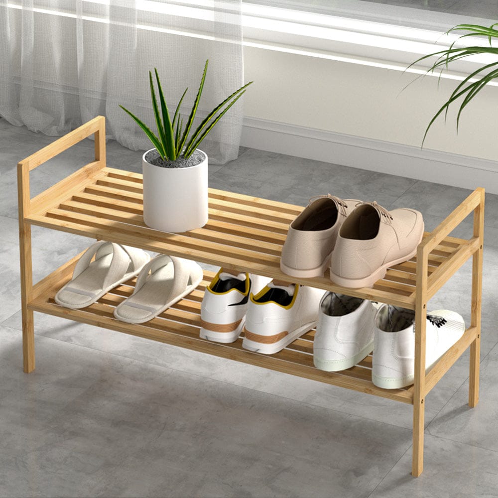 Artiss Furniture > Living Room > Shoe Storage Artiss Shoe Rack Cabinet Bamboo Storage Organiser Pine