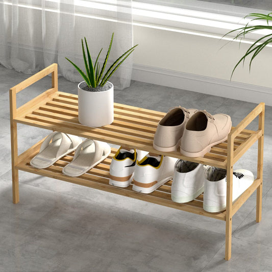 Artiss Furniture > Living Room > Shoe Storage Artiss Shoe Rack Cabinet Bamboo Storage Organiser Pine
